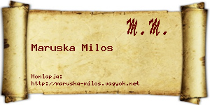 Maruska Milos névjegykártya
